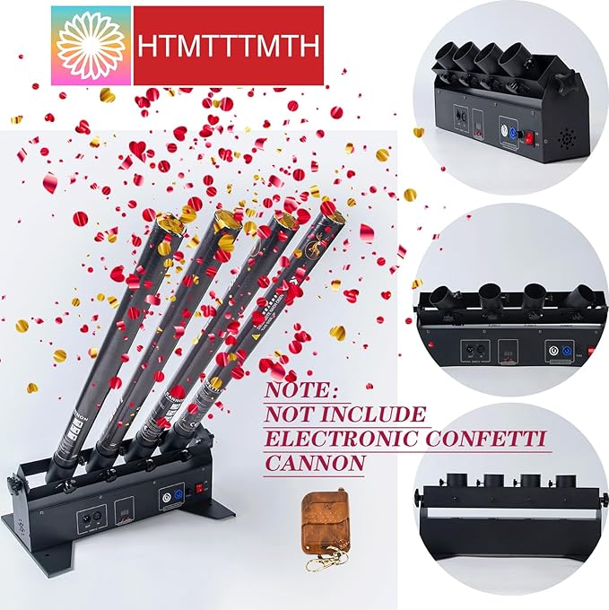 4HEAD Electric Confetti Launcher Confetti Shooter with Wireless Remote for DJ Party Nightclub Wedding Stage Concert Event Show