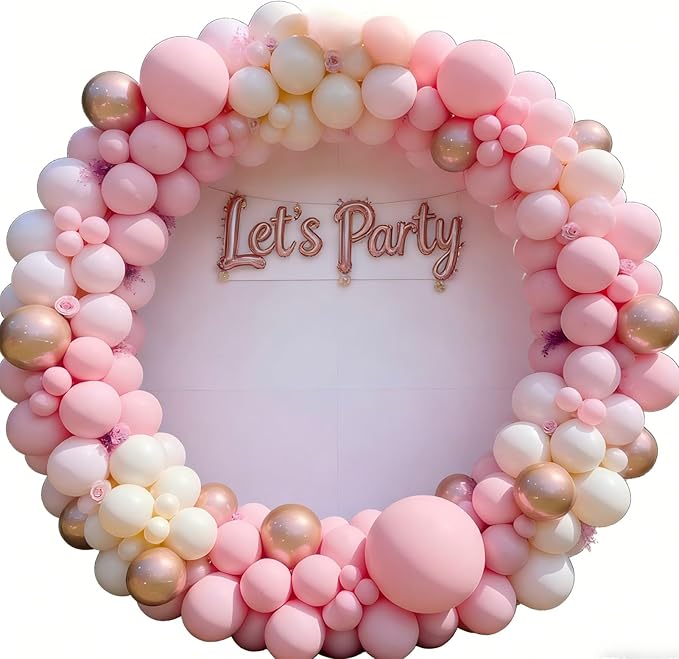 Valentines Day Decorations Pink Balloon Garland Arch Kit 162Pcs Rose Gold Pink Balloon Arch Kit for Girls Birthday Wedding Princess Theme Bridal Shower Galentines Day Decor