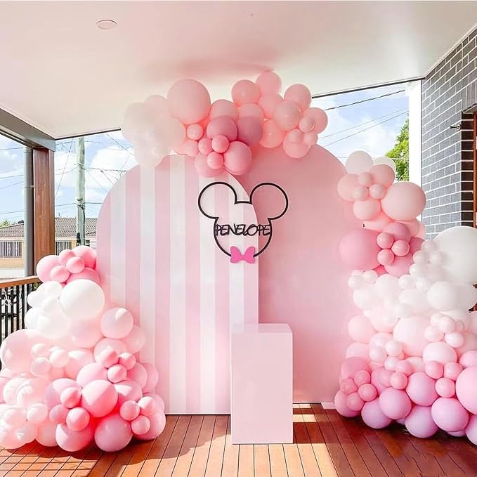 160Pcs Pastel Pink 12 Inch Pink Latex Party Balloons for Wedding Bridal Shower Gender Reveal Birthday Party Decoration