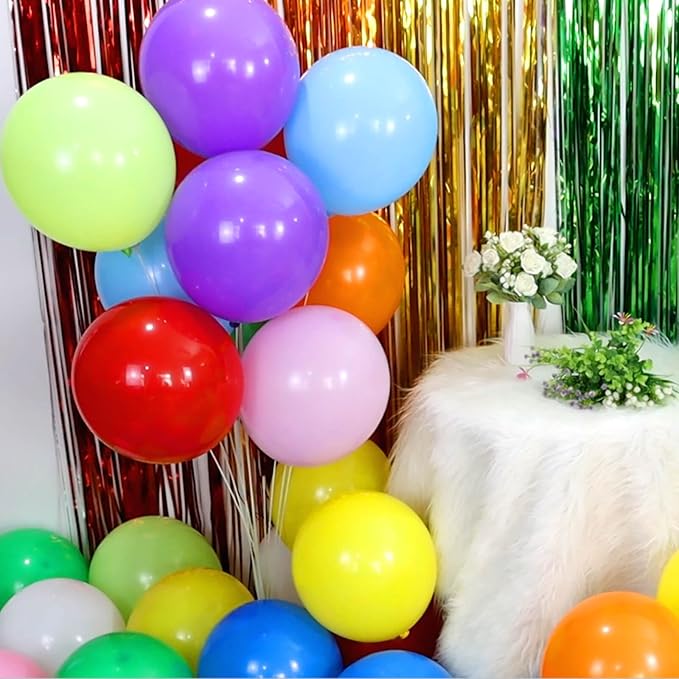KUULBELA Rainbow Balloons 110 Pack 12 Inch Assorted Color Ballons Helium Latex Balloons for Birthday Wedding Party Balloons for Kid's-Multi.