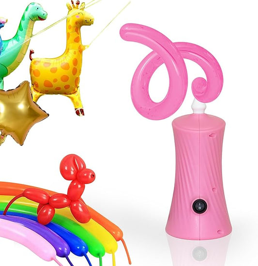 Voircoloria 260 Balloon Pump Electric, Portable Automatic Dual Nozzle Inflator with Tying Tools for Long Animal Balloons Birthday Gender Reveal Baby Shower Balloons Party Decorations