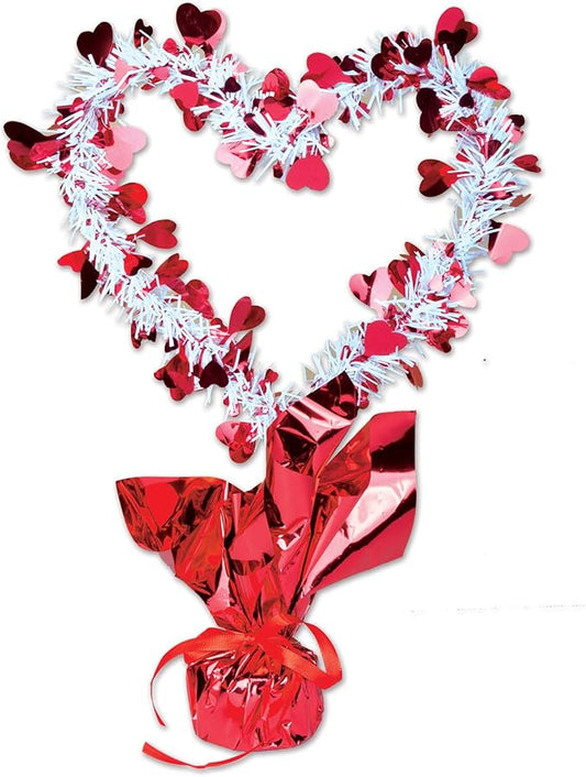 Heart Gleam 'N Shape Centerpiece (red & white) Party Accessory (1 count) (1/Pkg)