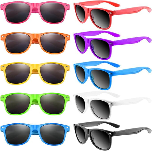 10 Pack Neon Sunglasses Unisex Party Sunglass Favors for Birthday Party Summer Beach Pool Party Supplies