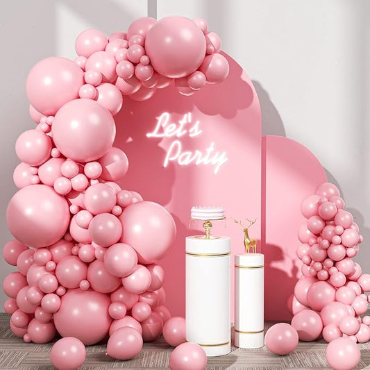 FOTIOMRG 110pcs Light Pink Balloon Garland Arch Kit, 18-12-10-5 inch Pink Latex Balloons Different Sizes Pack for Birthday, Graduation, Bridal, Baby Shower, Gender Reveal, Princess Party Decorations