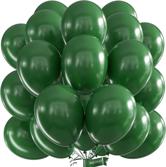 50pcs 12" Party Decoration Matte Latex Balloonfor Birthday Wedding Engagement Anniversary Christmas Festival-Blackish Green