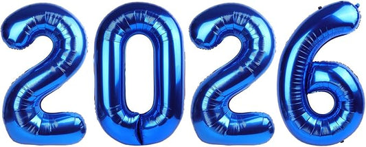 2026 Balloons New Years Eve Eve Decorations, 40 Inch Number Balloon, Dark Blue Balloons for New Years Eve Party Supplies 2026, Graduation Decoration, 2 6 20 26 Birthday Parties