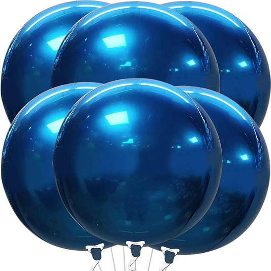 KatchOn, Metallic Blue Balloons - Big 22 Inch, Pack of 6 | Blue Mylar Balloons for Fathers Day Decorations | Graduation Decorations 2026, Blue Party Decorations, Birthday Decorations
