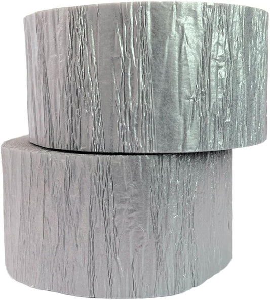 Metallic Silver Crepe Paper Streamers 2 Rolls Made in USA