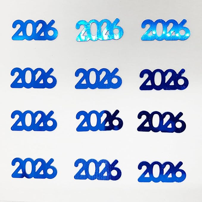 Confetti Year 2026 Blue Royal - 4 Half Oz Bags (2 oz) #7341 Q02