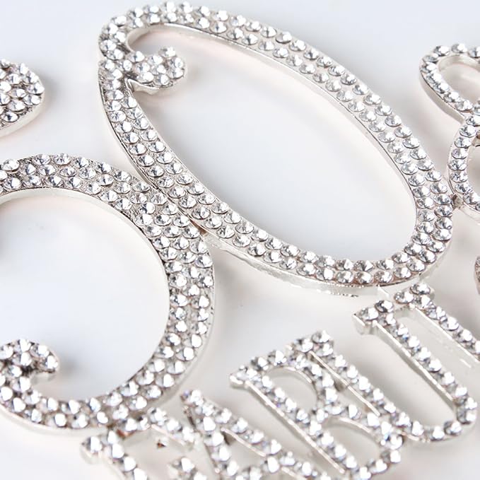 50 & Fabulous Cake Topper 50 Years Birthday Or 50th Wedding Anniversary Silver Crystal Rhinestone Party Decoration