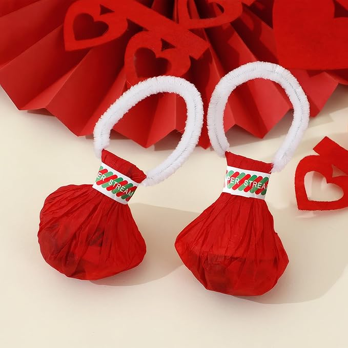 30PCS Wedding Party Streamer Confetti Poppers – Red Handheld Throw Streamers for Celebration, Bride Entrance, Birthday, Graduation, Adult Ceremony Decorations, Weddings & Bride Entrances