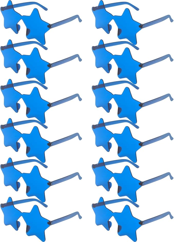 Semato 12 Pcs Star Sunglasses Bulk Rimless Red White and Blue Star Glasses Party Favors