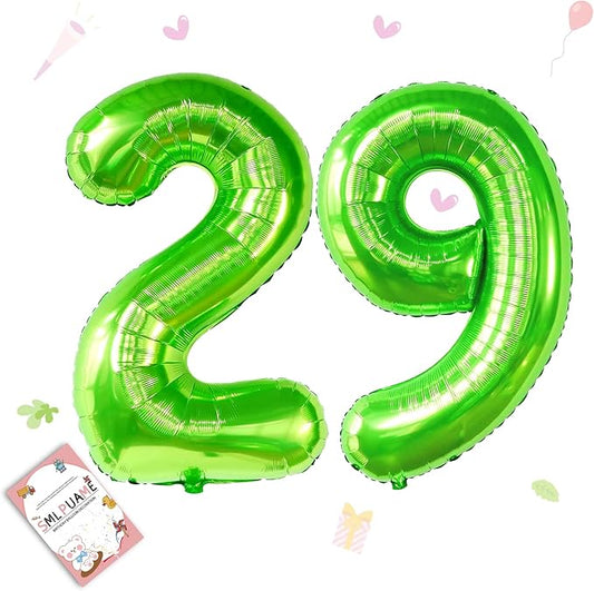 40 inch Number Balloon 0-9 Green Large Number 29 Balloons,Digital Balloons for Birthday Party Celebration Decorations Supplies, Helium Foil Number Balloons for Wedding Anniversary