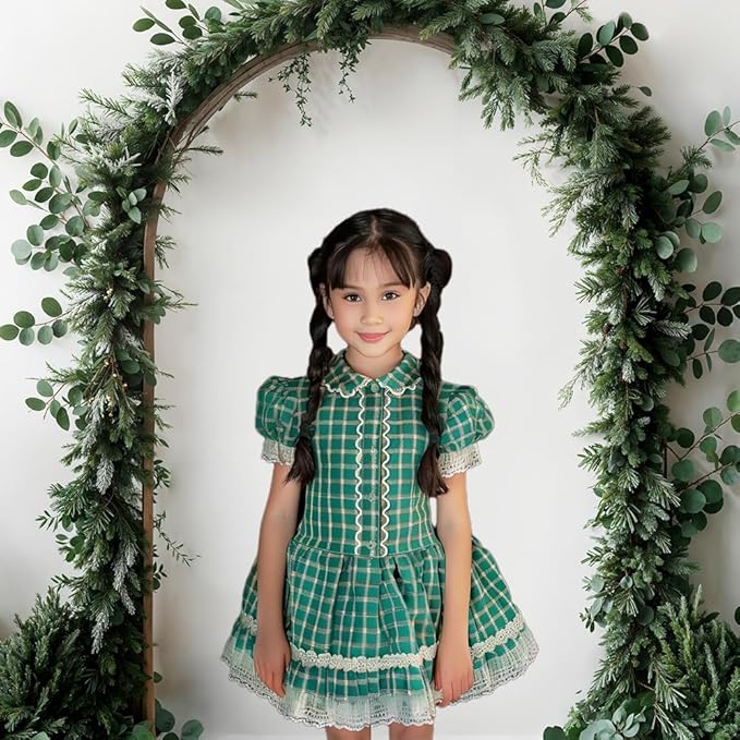 Kate Christmas White Arch Wall Backdrop Dark Green Christmas Trees Background Greenery Archway Winter Photo Background Studio Props,10x10ft