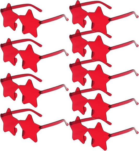 9 Pack Star Sunglasses, Colorful Rimless Star Shaped Glasses, Unisex Party Favors Supplies for Beach, Pool, Outdoors