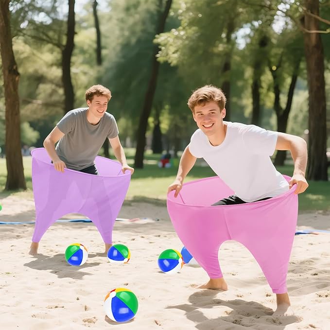 Granny Pants Yard Game Freaky Party Games Pants with Bouncy Balls and Air Pump Oversized Granny Pants Outdoor Game for Adults and Family Interactive Throwing Game for Group Gatherings