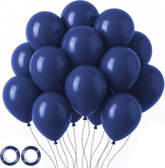 Voircoloria 105pcs Navy Blue Balloons 12inch Dark Blue Balloons for Birthday Graduation Baby Shower Anniversary New Year Party Holiday Decorations