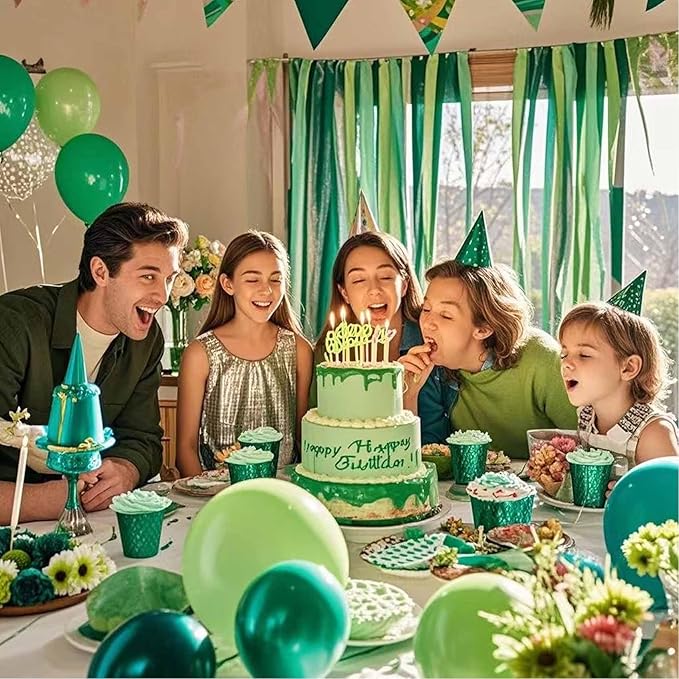 Green Crepe Paper 6 Pcs Streamers for Party Decorations, Birthday Wedding DIY Crafts, Gift Wrapping Supplies