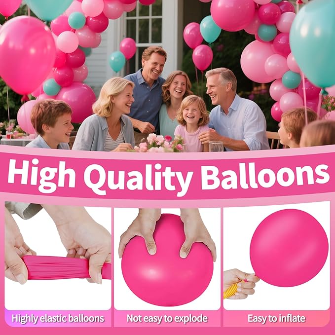 Hot Pink Balloon Arch Kit 111Pcs 18 12 5 Inch Latex Party Balloons Garland for Birthday Baby Shower Wedding Engagement Anniversary Christmas Party Decorations