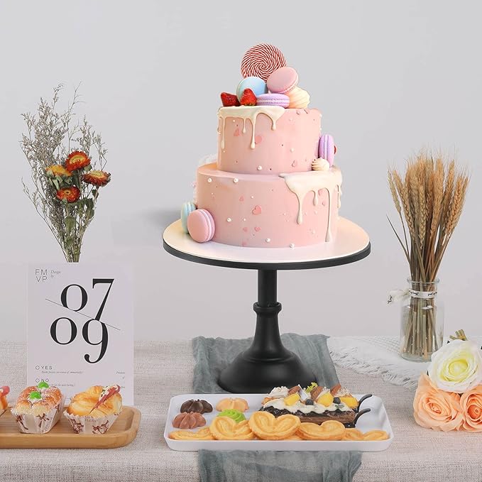 3 Pcs Metal Cake Stand, Cake Pop Stand Set of Disc Diameter 8" 10" 12", Tall Cake Stands for Dessert Table, Perfect Display for Wedding, Graduation Party, Birthday, Baby Shower, Decorations