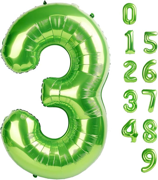 Numbers Balloon 3, 40 Inch Large Light Green Balloon for Three Year Old Birthday Decor, 3 13 30 31 Birthday Party Decorations for Wedding Supplies