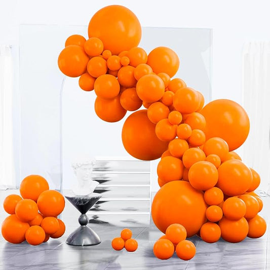 PartyWoo Orange Balloons 152pcs Different Sizes of 18 12 10 5 Inch Matte Fall Balloon Arch Kit Garland for Thanksgiving Halloween Little Cutie Baby Shower Birthday Party Decorations Orange-Y9