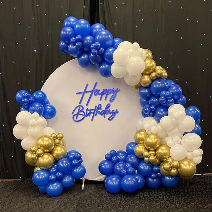 Happy Birthday Sign for Backdrop - Glitter Blue Felt Happy Birthday Letter Sign for Balloon Arch Birthday Party Balloon Arch Backdrop Decorations for Birthday Party Baby Shower - Glitter Blue