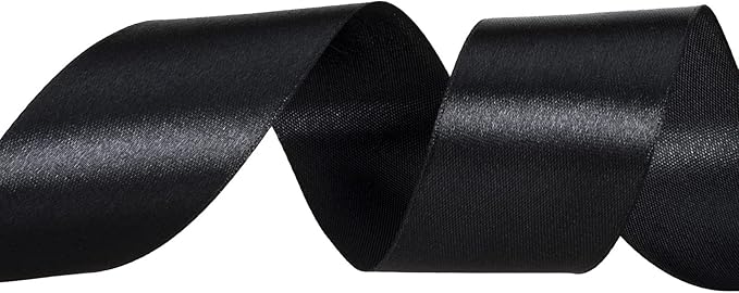 YASEO 1 1/2 Inch Black Solid Satin Ribbon, 50 Yards Craft Fabric Ribbon for Gift Wrapping Floral Bouquets Wedding Party Decoration