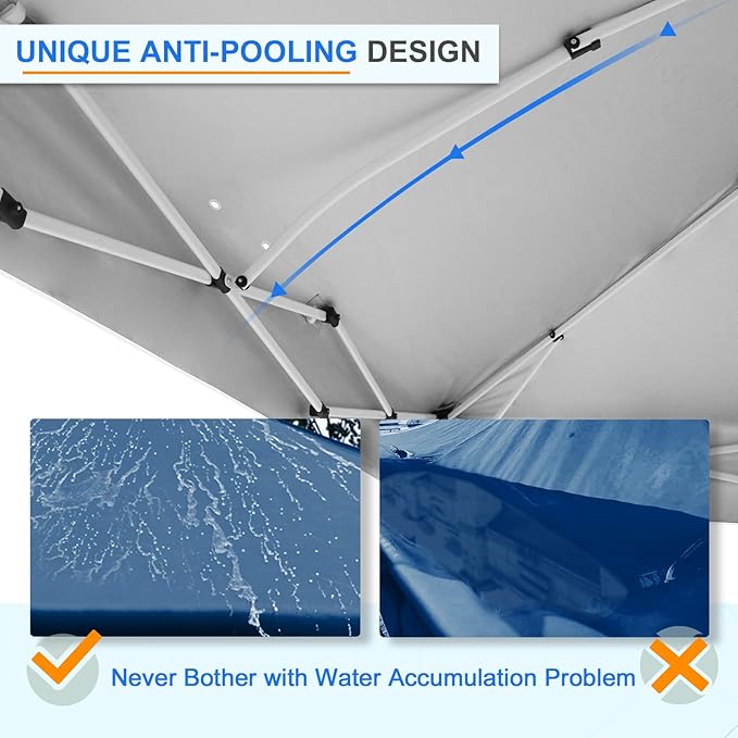 EAGLE PEAK Pop Up Canopy Tent with Wheeled Carry Bag, 8 Stakes, 4 Ropes, 4 Weight Bags, Easy Set Up Tent Canopy, 12x12 ft, 144sqft of Shade, Dark Blue