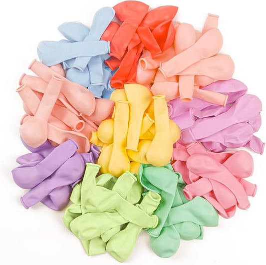 PartyWoo Pastel Balloons 50 pcs 5 Inch Small Mini Pastel Rainbow Color Latex Spring Balloons for Graduation Baby Shower Gender Reveal Easter Birthday Party Decorations