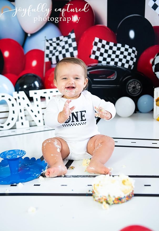 Kate Race Boy Birthday Background Balloons Party Decoration Cake Smash Seamless Photography Backdrop 10x8ft