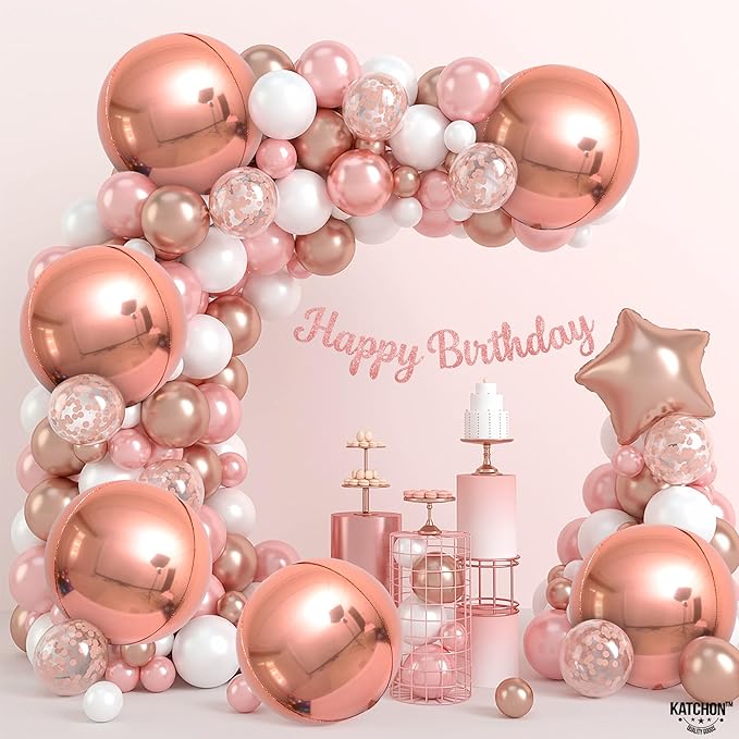 KatchOn, Rose Gold Balloons - 22 Inch, Pack of 6 | Rose Gold Foil Balloons for Bridal Shower Decorations | Mylar Balloon for Bachelorette, Anniversary, Birthday Party, Graduation Decorations 2026