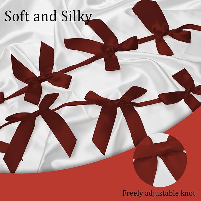 2pcs Hunter Green & Burgundy Red Bow Garland Banner - 8.3 Feet Coquette Ribbon Bow Decorations for Baby Shower, Birthday Party, Bridal Shower Decor (Hunter & Burgundy)