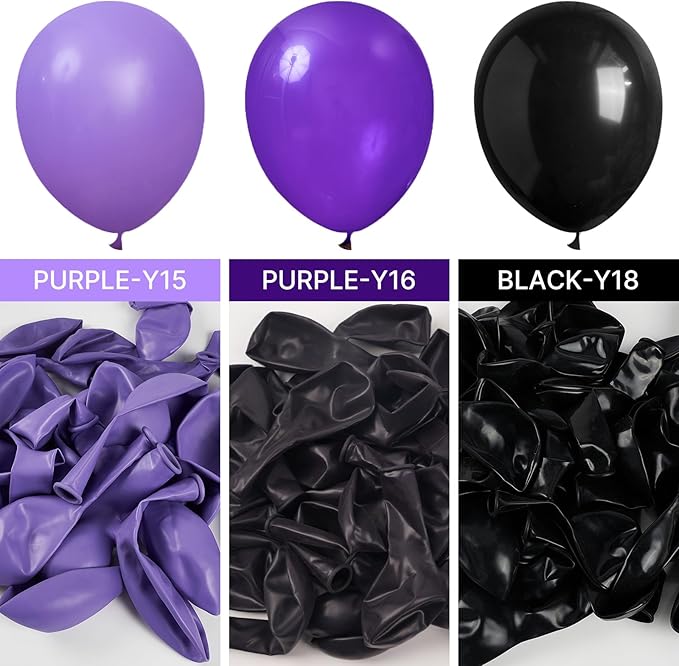 PartyWoo Dark Purple Balloons 155pcs Different Sizes of 18 12 10 5 Inch Royal Purple Balloon Arch Kit Garland for Birthday Baby Shower Graduation Anniversary Bachelorette Party Decorations Purple-Y16