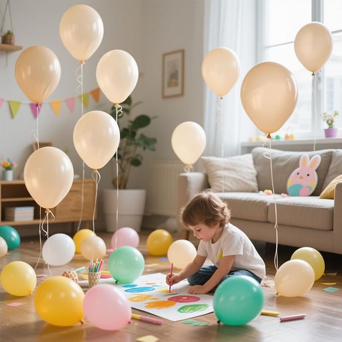 Cream Balloons 10 Pack 36 inch Latex Party Neutral Round Beige Sand White Balloons for Birthday Wedding Baby Shower Gender Reveal Party Decoration