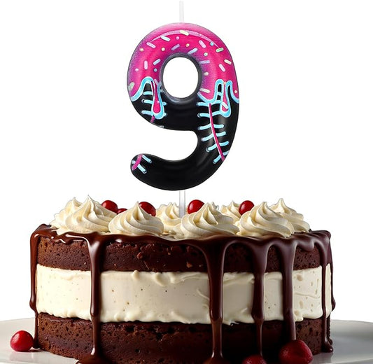 Conelist Ice Cream Drip Baseball Birthday Candle Number 9, Baseball Ice Cream Drip Birthday Cake Topper Pink Candle 9 for Cake Sport Team Theme Anniversary Celebration Party Decoration Favor Supply