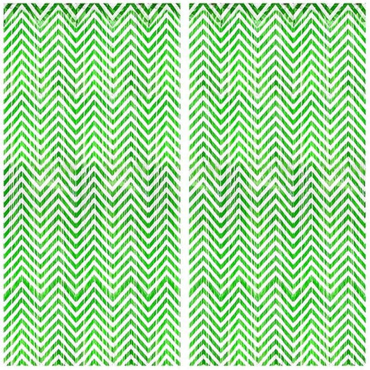 KatchOn, Green and White Foil Fringe Curtains - 6.5x3.25 Feet, Pack of 2 | Green Foil Fringe Curtain for St Patricks Day Decorations, St Patricks Day Backdrop, Saint Patricks Day Decorations