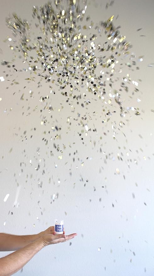 CleverDelights Shiny Confetti Poppers - Metallic Gold Silver and Black Colors - Wedding New Years Holiday Birthday Party Confetti (10)