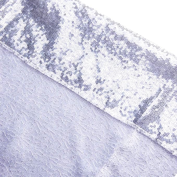 SquarePie 6x6ft Silver Sequin Backdrop, High Density Non-Transparent Glitter Curtain for Photography, Birthday, Wedding Party Decorations, Thick Solid Background with 4" Rod Pocket, 1 Panel