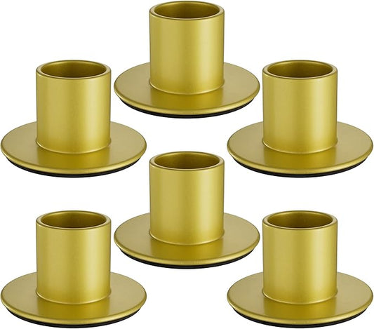 6 PCS Gold Candle Holders - Elegant Taper Candle Holders, Classic Gold Candlestick Holders for Table Centerpiece, Festive Christmas Mantel Display or Sophisticated Home Decor