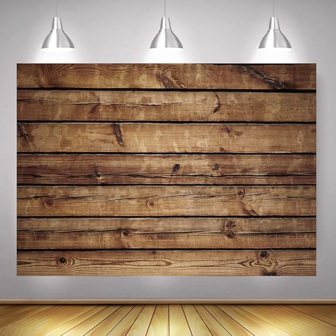Mocsicka Brown Wood Backdrop Rustic Wood Wall Photography Background for Party Vintage Wooden Floor Baby Shower Birthday Cake Smash Kid Adult Portrait Photoshoot Prop (8'x6')