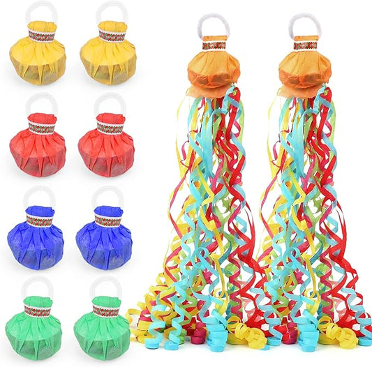 20Pack Colorful Streamer Poppers, No Mess Multi-Color Paper Crackers, Hand Throw Confetti Streamers for Birthday, Wedding, Party Celebrations