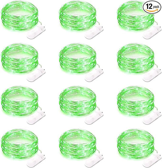 12 Pack Fairy Lights Battery Operated String Lights，7FT 20LED Waterproof Silver Wire Christmas Lights Outdoor,Firefly Mini Lights for Bedroom Party Birthday Wedding Indoor Decorations Home Decor