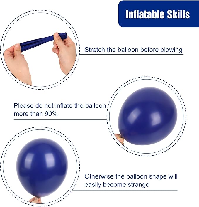 RUBFAC 87pcs Navy Blue Balloons Different Sizes 18 12 10 5 Inches, Premium Party Latex Balloons Arch Kit Garland for Birthday Wedding Graduation Baby Shower Party Decoration
