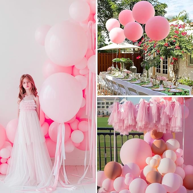 PartyWoo Baby Pink Balloons 20pcs 18 Inch Pastel Pale Light Pink Latex Helium Balloons for Baby Shower Gender Reveal Easter Bachelorette Wedding Bridal Shower Birthday Party Decorations Pink-Q05