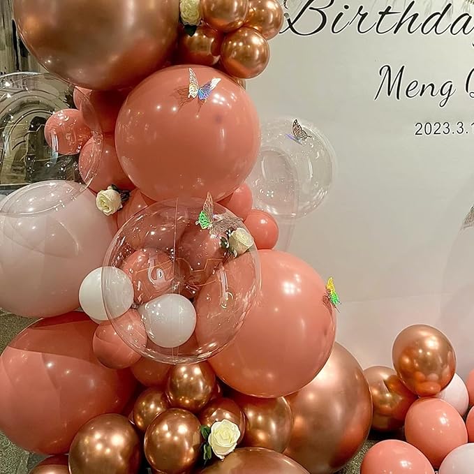 Voircoloria 130pcs Retro Pink Balloons Different Sizes 18" 12" 10" 5" Blush Pink Latex Balloon Garland Arch Kit for Birthday Baby Shower Valentine's Day Wedding Anniversary Party Decorations