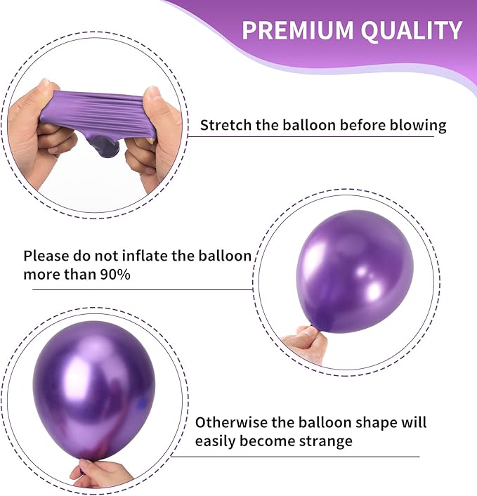 RUBFAC Purple Party Balloons, Purple and Teal Balloons, 65pcs Metallic Purple Green Blue Confetti Latex Balloons for Magic Birthday Party Decorations