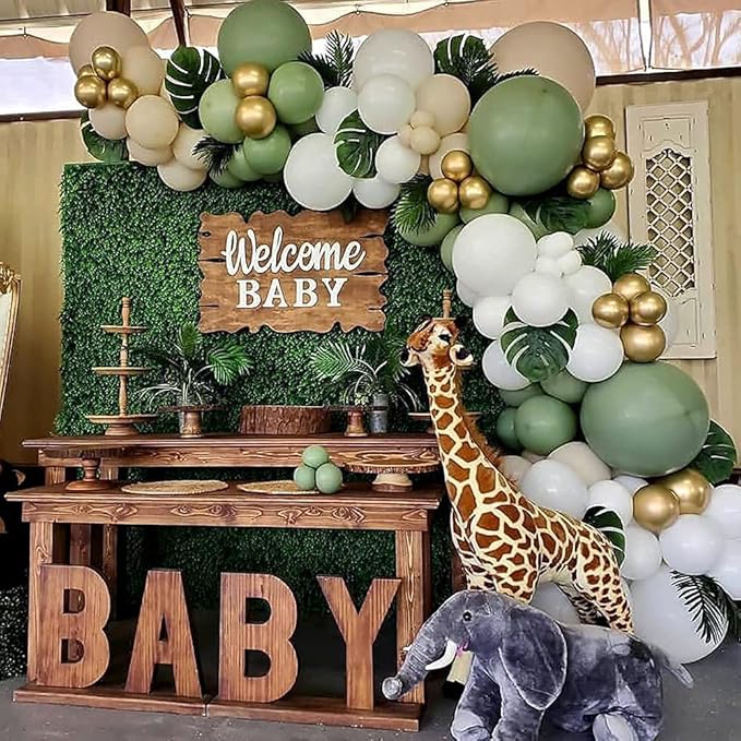 Sage Green Balloon Garland Kit Arch Oh Baby Shower Olive Matte Different Sizes Decor Happy Birthday Party Wedding Jungle Decorations