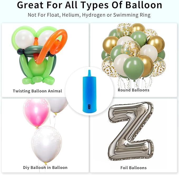 Balloon Pump Electric Air Pump for Balloons Portable Balloon Inflators Blower Machine for Birthday Party Balloon Decorations for Long Animal Twisty Curly Balloon, Foil Balloons(12V 18W)