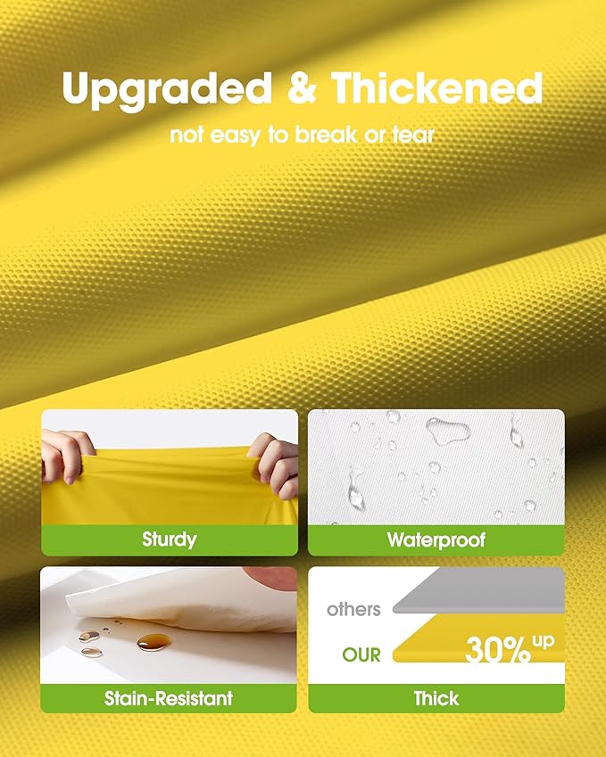 Pureegg Plastic Table Cloth Disposable 6 Pack, 54 x 108 Inch Table Cloths, Easter Party, Decorative Tablecloths, Rectangle, Lemon, Pastel Plastic Cover, Waterproof, Yellow